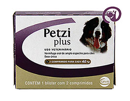 Imagem Petzi Plus 3,2g Cães 40kg c/ 2 comprimidos