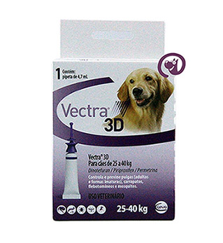 Imagem Vectra 3D Antipulgas e Carrapatos Cães 25 a 40kg