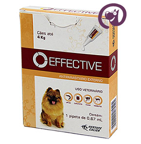 Imagem Effective Cães até 4kg 0,4ml Antipulgas Carrapatos