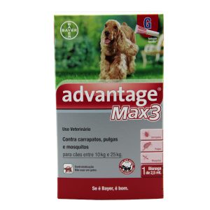 Imagem Advantage MAX 3 Pulgas e Carrapatos Cães 10 a 25kg
